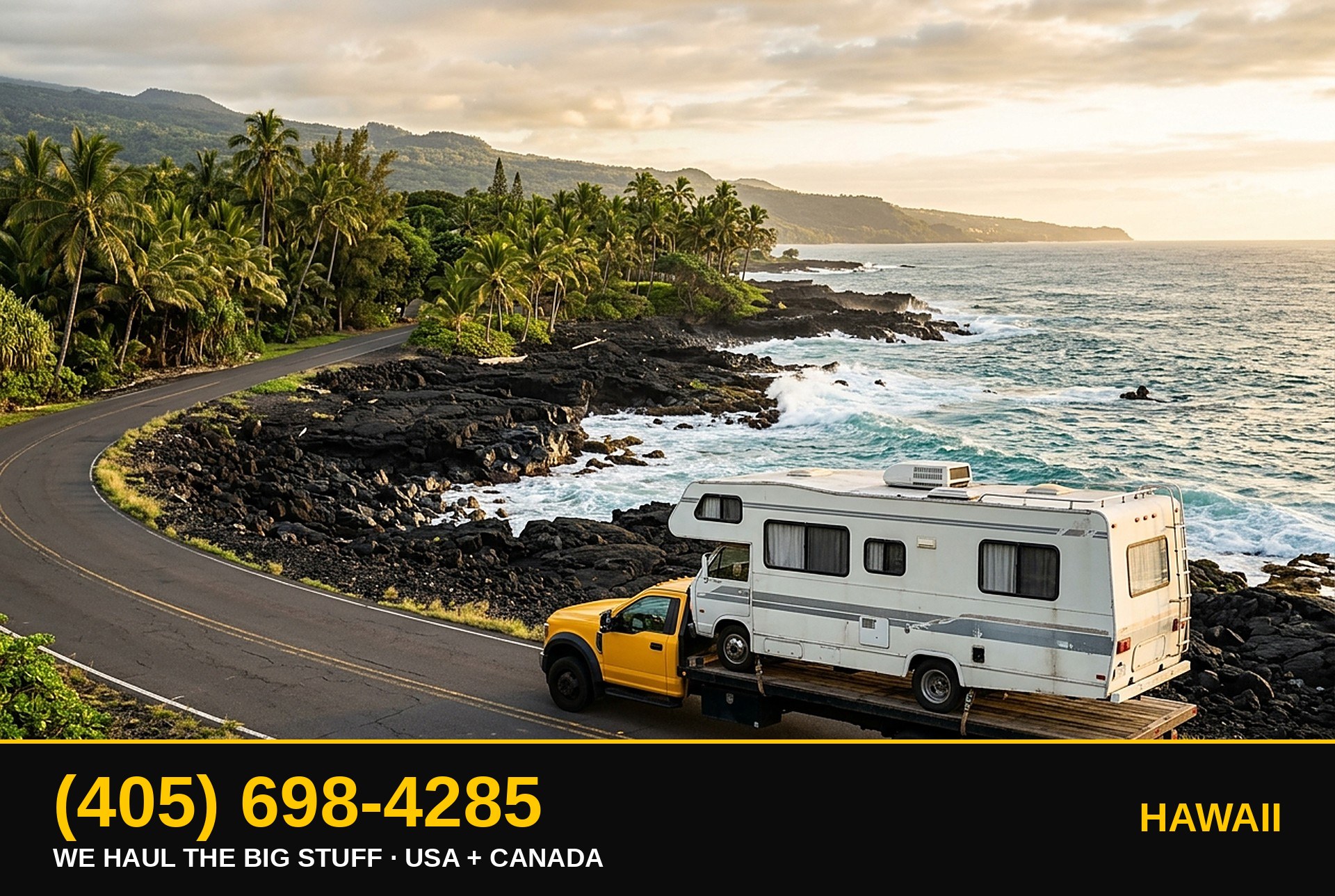 Hawaii junk RV, motorhome, boat & big-asset removal — call 405-698-4285
