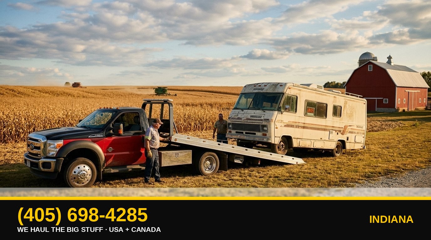 Indiana junk RV & big-asset removal — call 405-698-4285