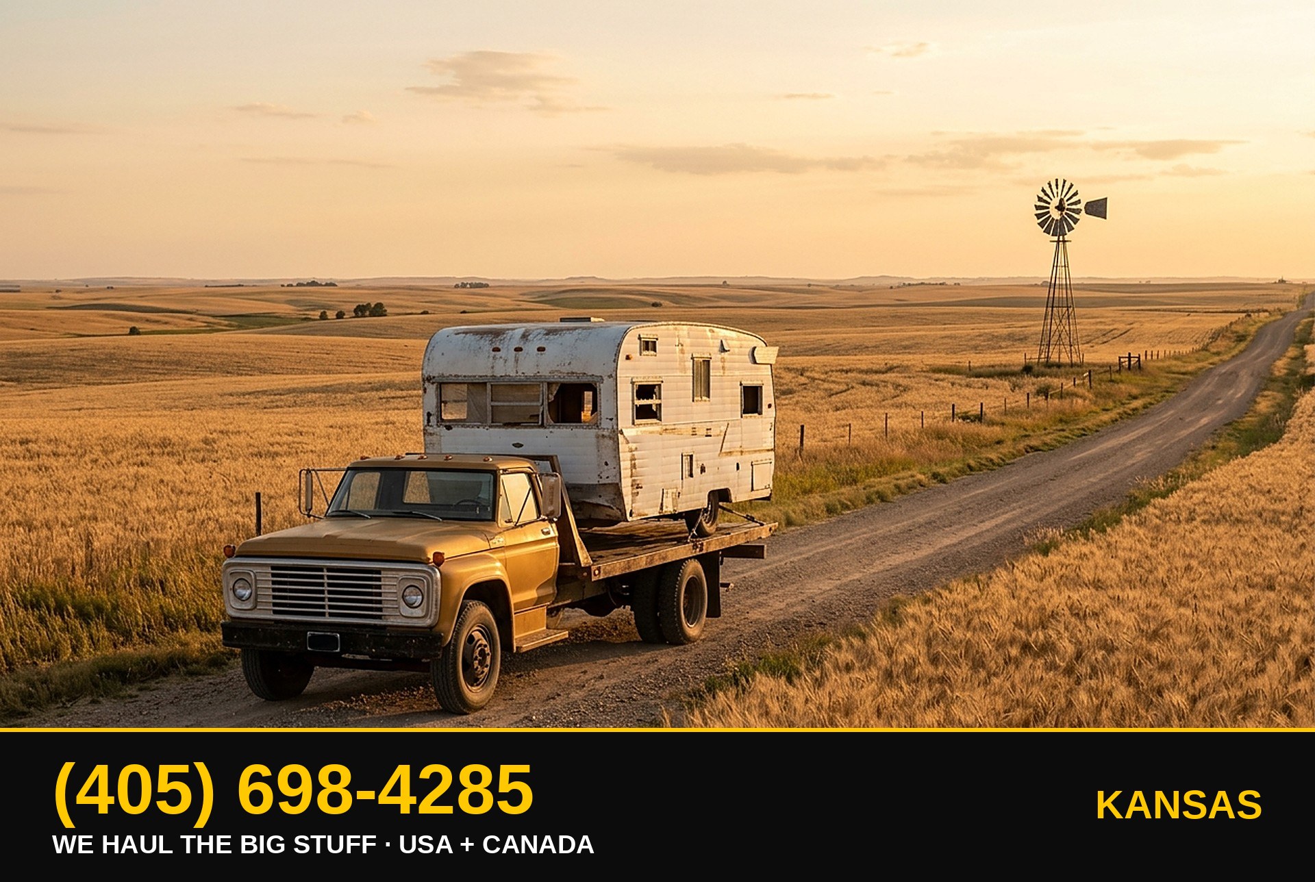 Kansas junk RV, motorhome, boat & big-asset removal β call 405-698-4285