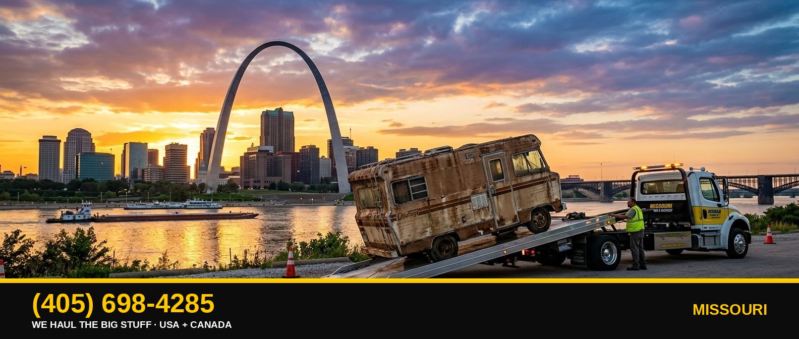 Missouri junk RV & big-asset removal — call 405-698-4285