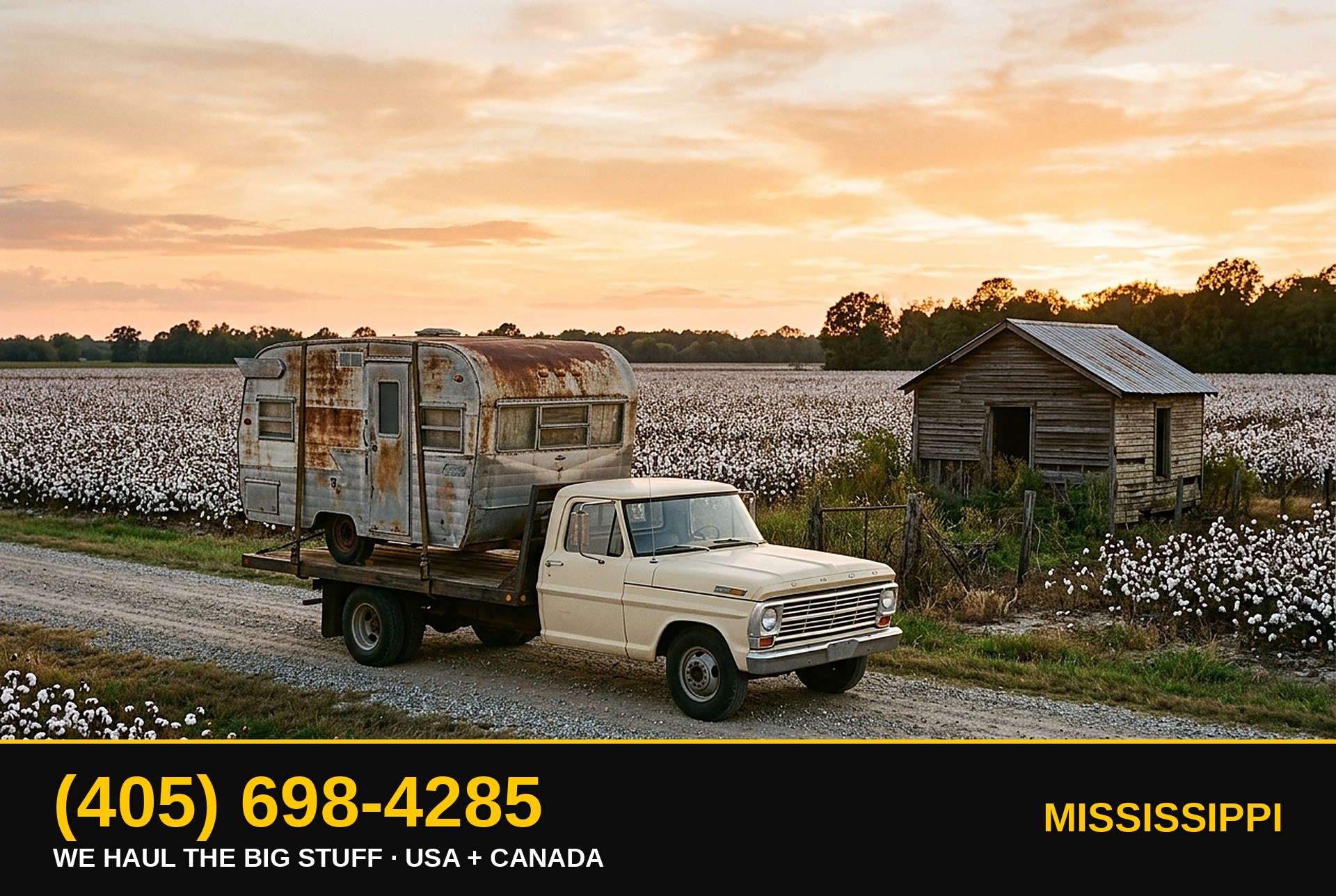 Mississippi junk RV, motorhome, boat & big-asset removal β call 405-698-4285