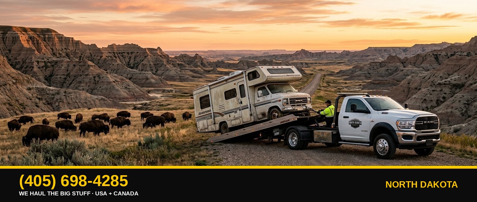 North Dakota junk RV & big-asset removal — call 405-698-4285