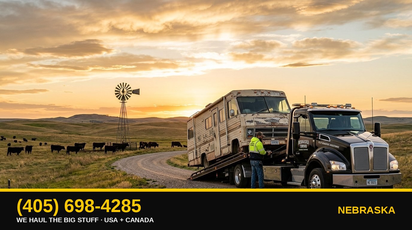 Nebraska junk RV & big-asset removal — call 405-698-4285
