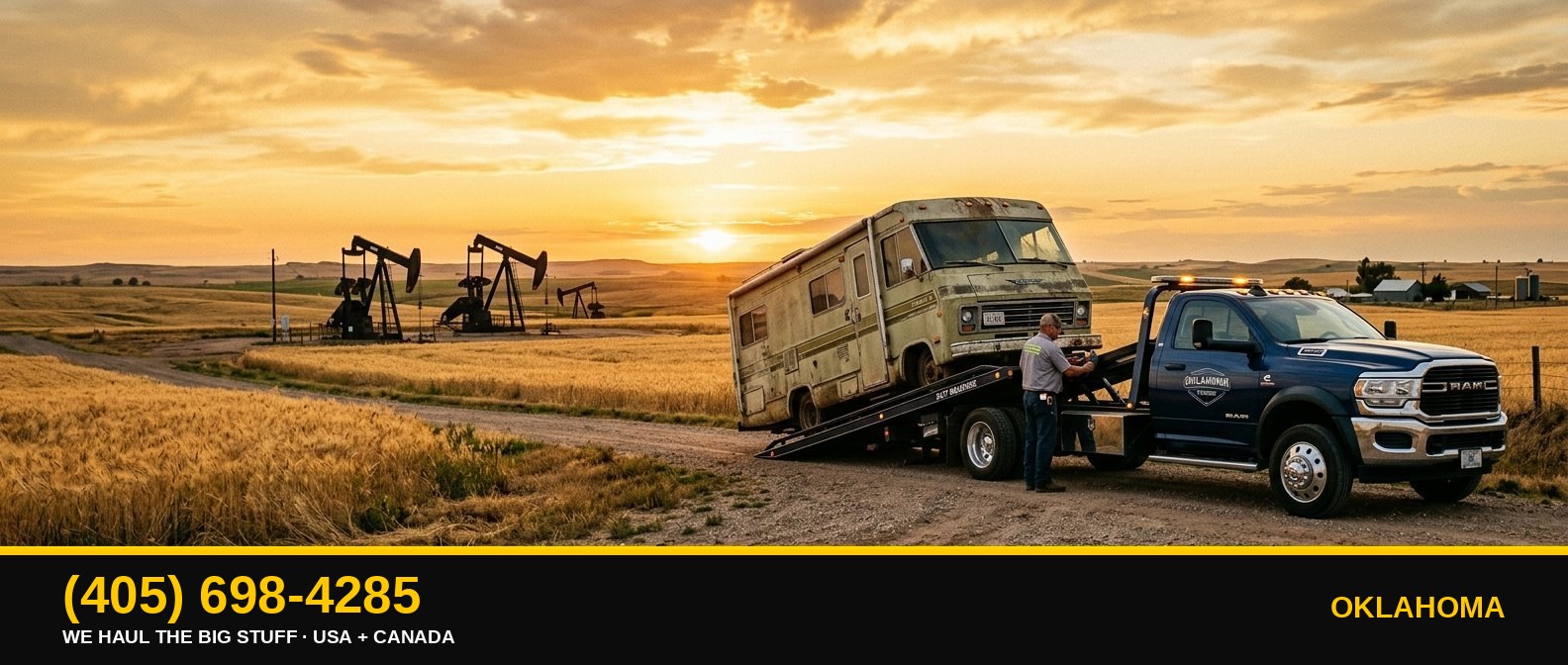 Oklahoma junk RV & big-asset removal — call 405-698-4285