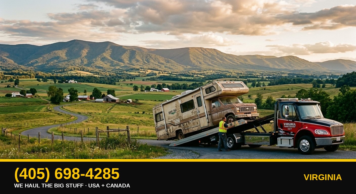 Virginia junk RV & big-asset removal — call 405-698-4285