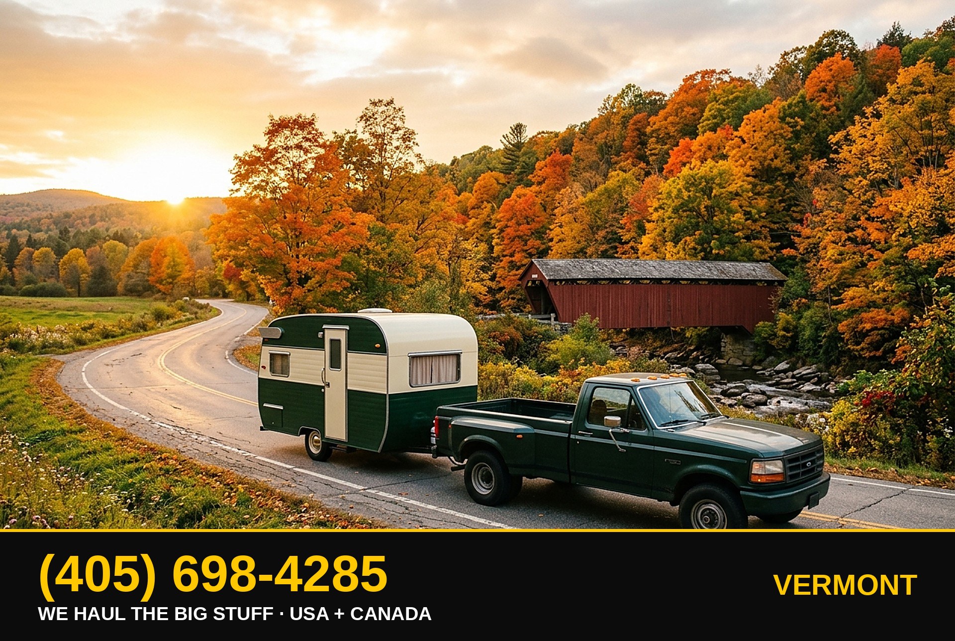 Vermont junk RV, motorhome, boat & big-asset removal — call 405-698-4285