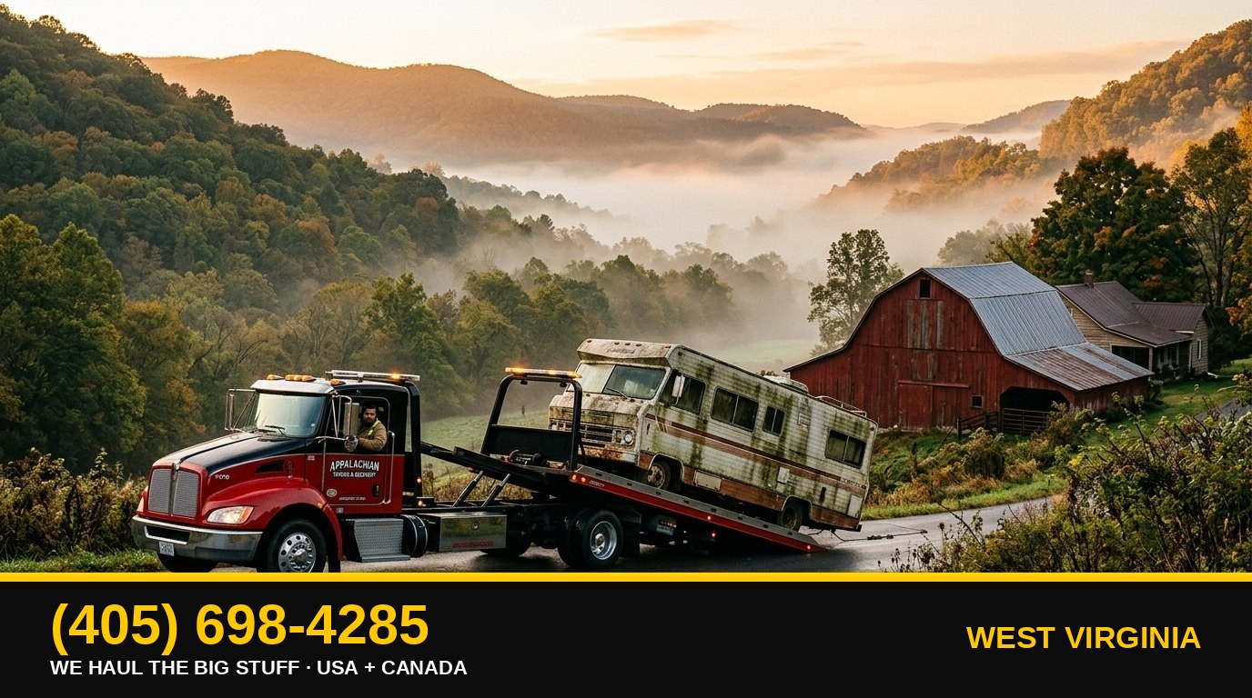 West Virginia junk RV, motorhome, boat & big-asset removal — call 405-698-4285